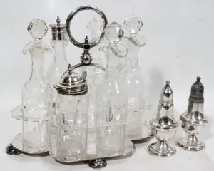 ENGLISH SILVER PLATE CASTER SET