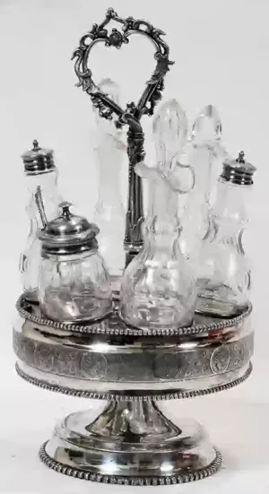 REDFIELD & RICE N. YORK SILVERPLATE CRUET STAND