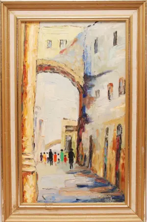 Terese Dan (Romanian, 1913-1976) oil on canvas, st