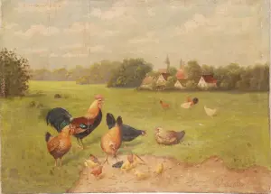 19th Century European School, oil on board, signed