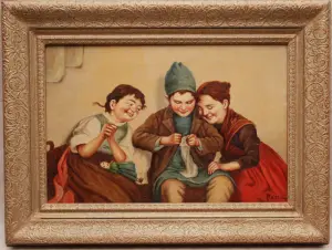 Giuseppe Rossi (1876-1952), Children Playing, Oil