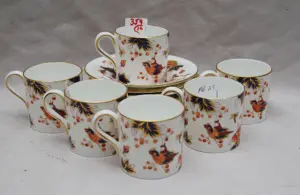 6 Coalport "Hong Kong" demi tasse cups & saucers