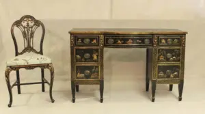 Chinoiserie Kneehole Desk and Chair