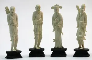 (4) Carved Ivory Male Figures