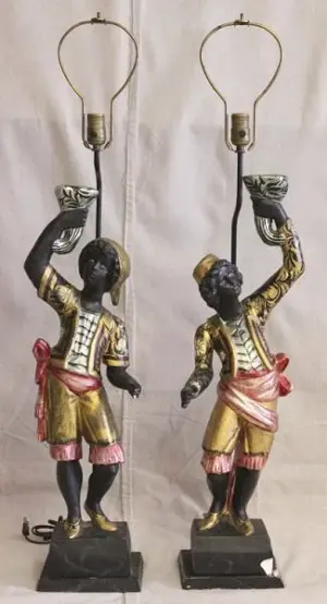 1960's Era Blackamoor Lamps
