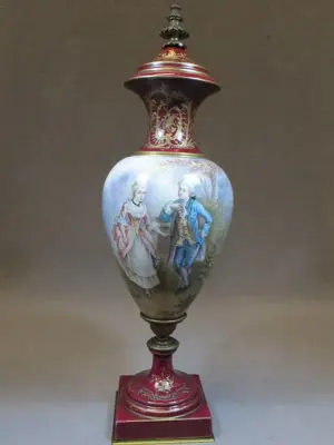 French Sevres porcelain urn