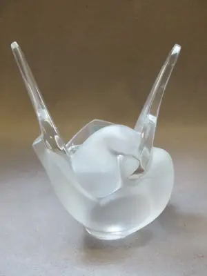 Lalique "Dove" vase with "Flower Frog"