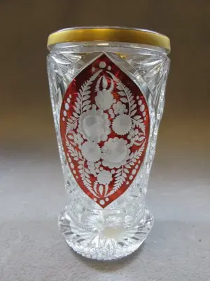Antique European glass vase