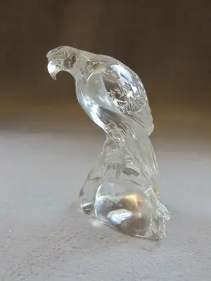 Old carved rock crystal eagle statue