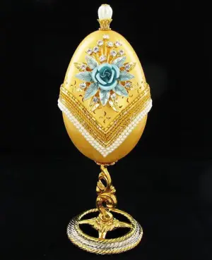Fabrege Style Decorative Egg Ring Box