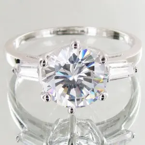 20.45twc Lab Diamond White Gold Vermeil/925 Ring