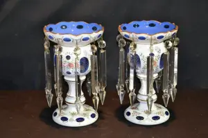 (Pr) BLUE OVERLAY BOHEMIAN CRYSTAL LUSTRES