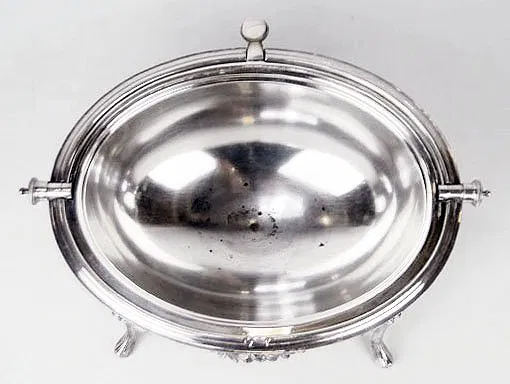 ANTIQUE ORNATE SILVER PLATE AND IVORY COVERED CASS - Image 6