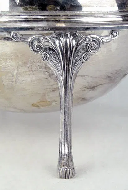 ANTIQUE ORNATE SILVER PLATE AND IVORY COVERED CASS - Image 4