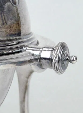 ANTIQUE ORNATE SILVER PLATE AND IVORY COVERED CASS - Image 3