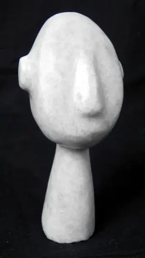 Antique Hand-Carved Marble Head Figure -Africa, Island