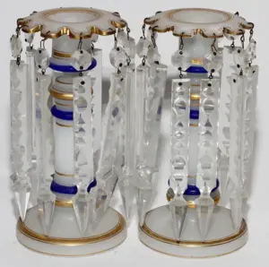 FRENCH OPALINE GLASS CANDLESTICKS