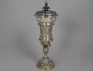 CONTINENTAL SILVER CHALICE AND COVER