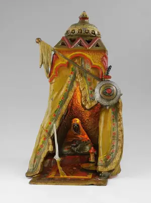 BERGMAN STYLE AUSTRIAN COLD PAINTED LAMP