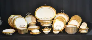 HEAVY GOLD TRIM HUTSCHENREUTHER DINNER SERVICE