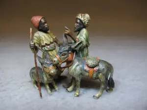 Vienna bronze Orientalist men & dunkeys sculpture