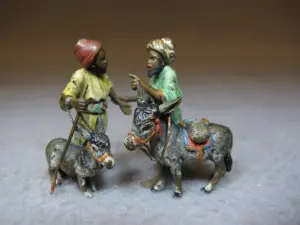 Vienna bronze Orientalist men & dunkeys sculpture