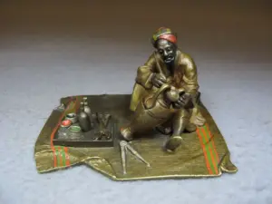 Vienna bronze Orientalist man painting sculpture