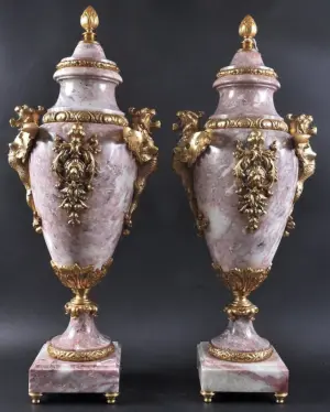 A VERY GOOD PAIR OF LOUIS XVI STYLE MARBLE AND ORMOLU