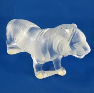 Lalique France Frosted Glass Tiger