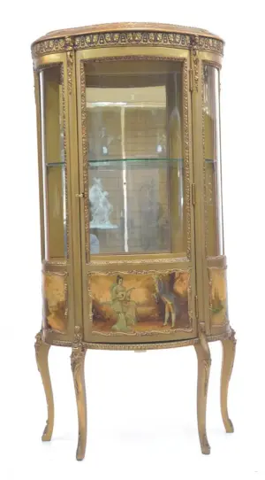 HAND PAINTED GILT VERNIS MARTIN VITRINE WITH