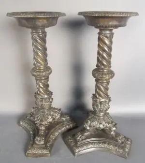 Patinated Bronze Candlesticks