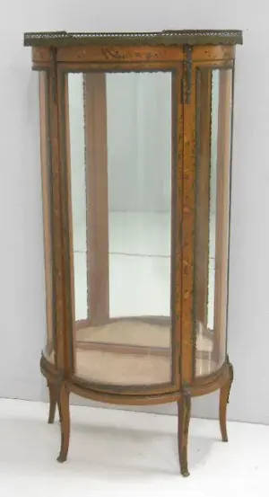 Demilune Vernis Martin curio cabinet ca. 1900