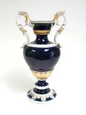 Large cobalt blue & white Meissen vase