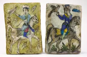 PAIR OF PERSIAN TILES