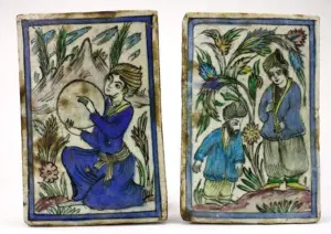 PAIR OF PERSIAN TILES