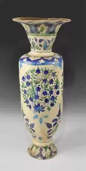 Islamic Iznik Glazed Ceramic Monumental Vase