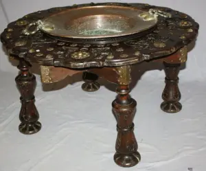 18th century Portugese firepit decorated with armory