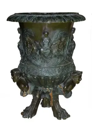 BRONZE & METAL FIGURE OF HERMES FLOWER VASE