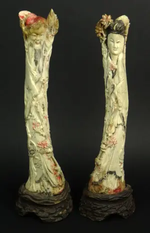 Pair of Early 20th Century Chinese Carved and