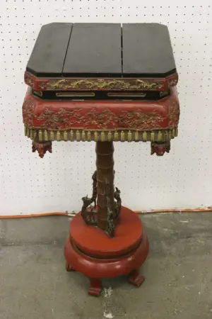 Chinese antique lacquer pedestal