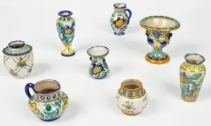 8 Spanish Faience Vessels