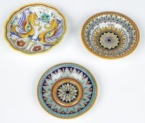3 Pieces Italian Faience Majolica