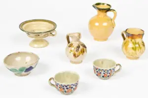 7 Pcs Antique Continental Glazed Earthenware