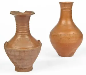 2 Antique St Martin/Maarten Pottery Vases