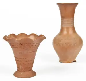 2 Antique St Martin/Maarten Pottery Vases