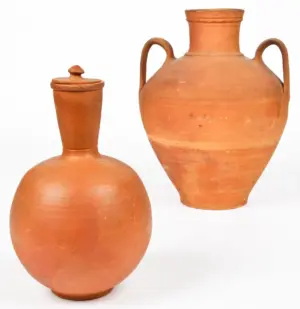 2 Brazilian Earthenware Pottery Vessels