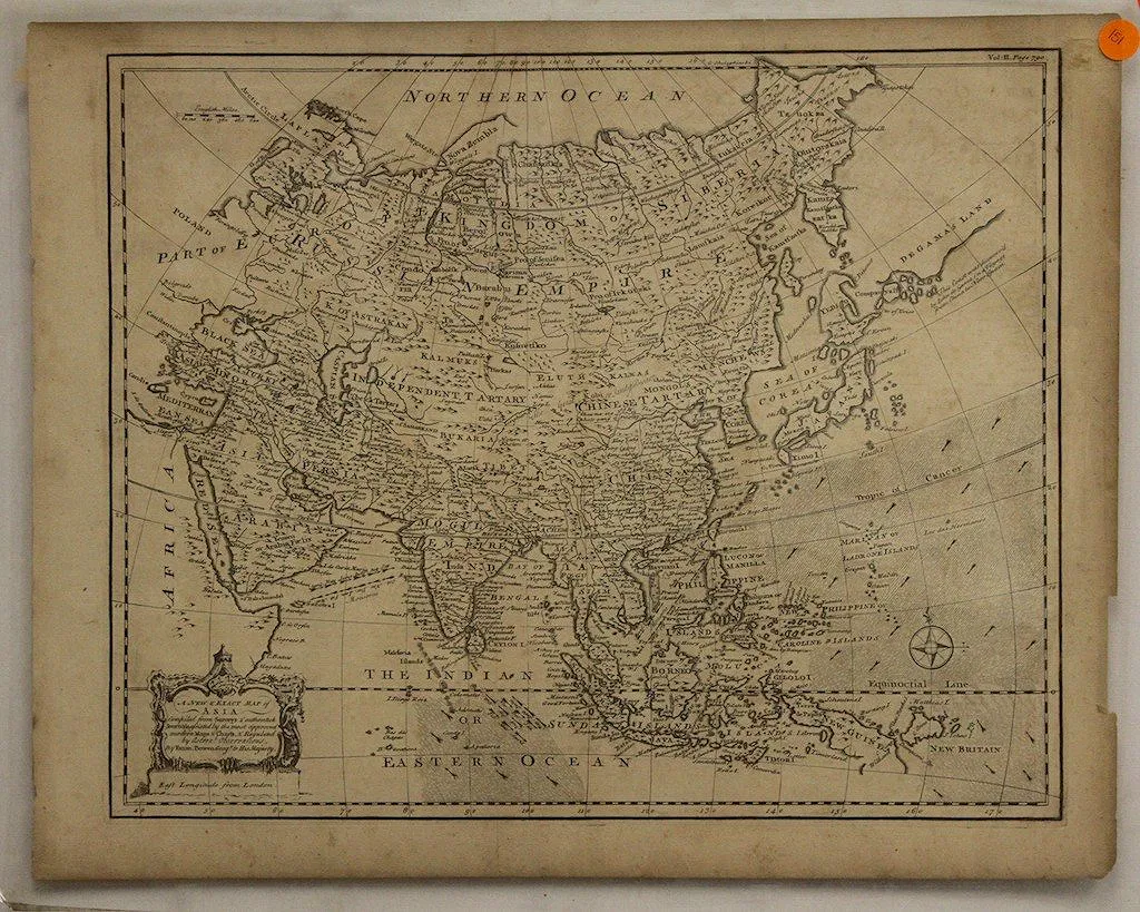 18TH CENTURY MAP OF ASIA BY EMAN BOWEN(1714-1767)