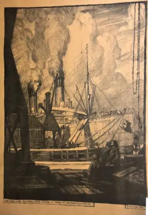 Leslie Moffat Ward (1888-1978) British. ‘The Cape Liner