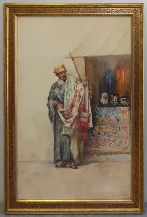 DE FRANCESCHI, Mariano. Watercolor of an