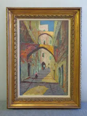 VERBRUGGHE, Charles. 1921 Oil on Board of a